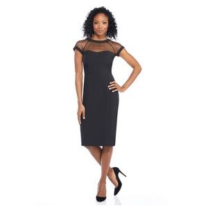 Maggy London Size 10 Illusion Crepe Sheath Dress